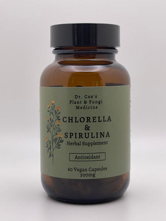 Organic Chlorella & Spirulina Vegan Capsules 60ct